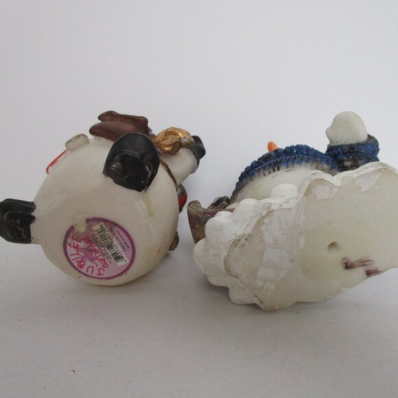 pair of resin snowman figurines - Picture 4 of 8